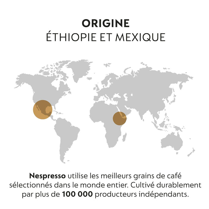 Pack de 100 Cápsulas Nespresso Tokyo Vivalto Lungo. Un café largo, floral y refinado de intensidad 6, inspirado en la elegancia japonesa. Compatible con Sistema Original. Nespresso - detalle