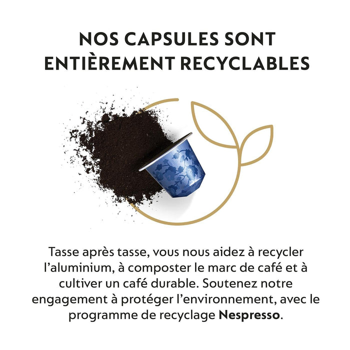 Pack de 100 Cápsulas Nespresso Tokyo Vivalto Lungo. Un café largo, floral y refinado de intensidad 6, inspirado en la elegancia japonesa. Compatible con Sistema Original. Nespresso - uso