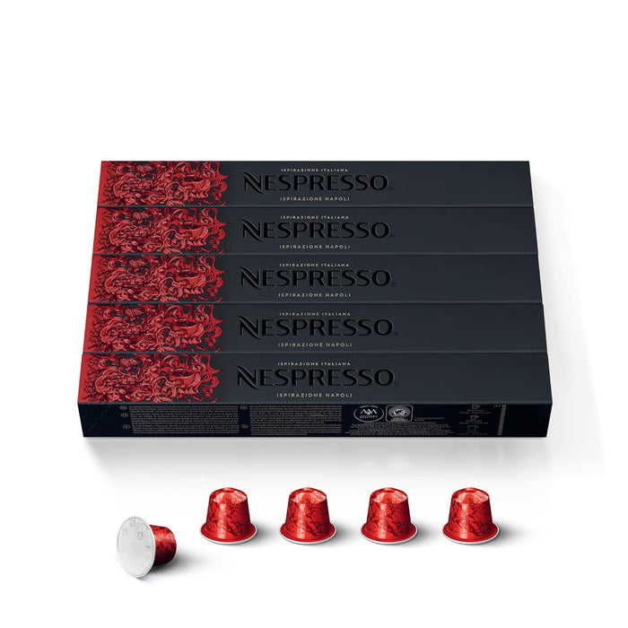 Pack de 30 Cápsulas de Café Nespresso Ispirazione Napoli. Café para sistema Original. El espresso más intenso (13/13) con notas a cacao y un cuerpo denso. Nespresso - extra