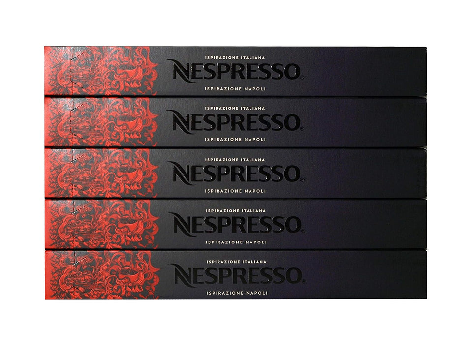 Pack de 30 Cápsulas de Café Nespresso Ispirazione Napoli. Café para sistema Original. El espresso más intenso (13/13) con notas a cacao y un cuerpo denso. Nespresso - lateral