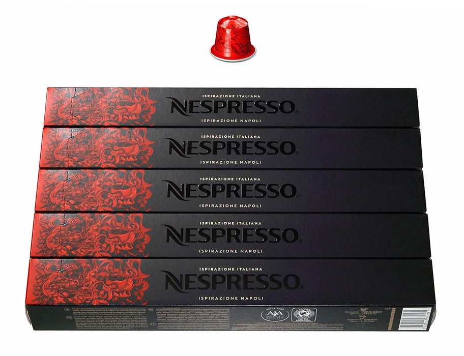 Pack de 30 Cápsulas de Café Nespresso Ispirazione Napoli. Café para sistema Original. El espresso más intenso (13/13) con notas a cacao y un cuerpo denso. Nespresso - uso