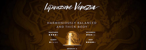 Pack de 30 Cápsulas de Café Nespresso Ispirazione Venezia. Un café de intensidad 8, equilibrado y con cuerpo, que evoca la tradición cafetera italiana de Venecia. Nespresso - frontal
