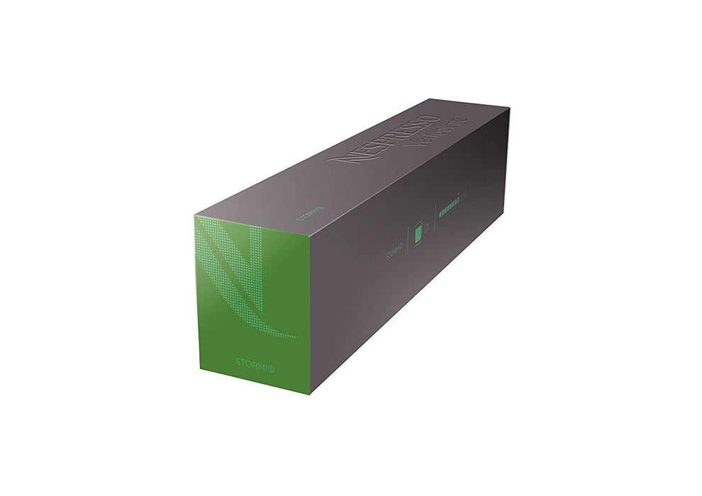 Pack de 30 Cápsulas de Café Nespresso Vertuo Stormio. Un café intenso y especiado de tueste oscuro para taza grande (230ml), elaborado con Arábicas de Guatemala y Nicaragua, de intensidad 8. Nespresso - zoom