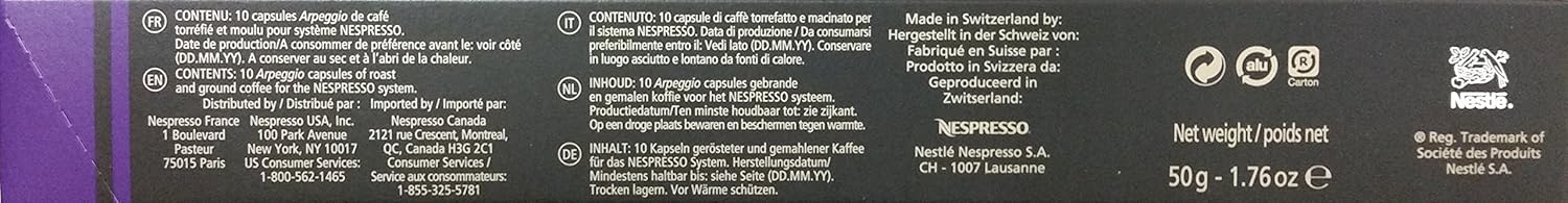 Pack de 30 Cápsulas Nespresso Arpeggio. Un café espresso intenso y cremoso de nivel 9, con un tueste potente y exquisitas notas a cacao y madera. Un clásico infalible. Nespresso - uso