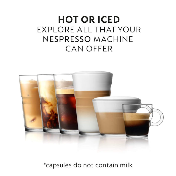 Pack de 50 cápsulas de café Nespresso Cosi. Un espresso de tueste ligero y cuerpo delicado, con refrescantes notas cítricas y de cereal. Intensidad 4. Nespresso - presentacion