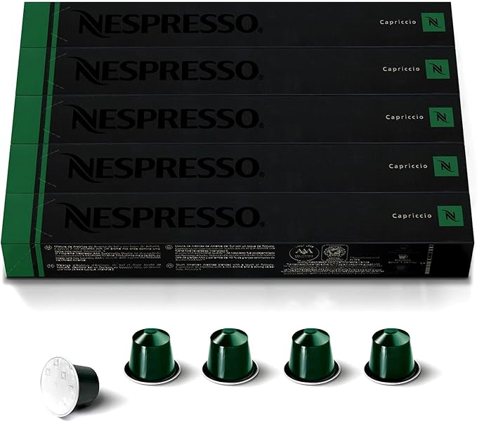 Pack de 50 cápsulas de café Nespresso Original Capriccio. Un espresso equilibrado y rico en aromas, de intensidad 5, compatible con todas las cafeteras Nespresso Original. Nespresso - zoom