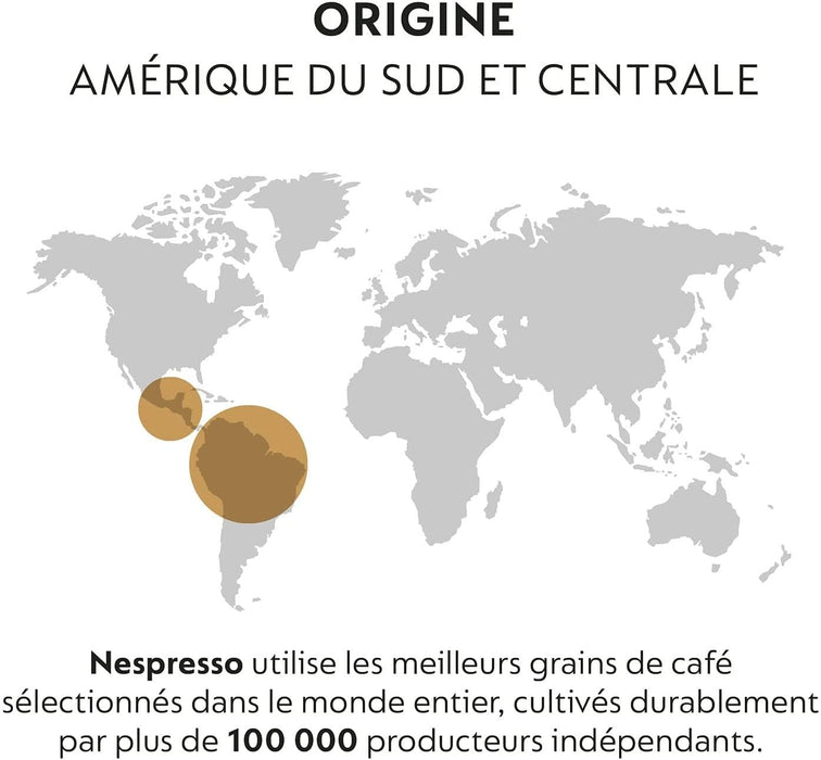 Pack de 50 Cápsulas de Café Nespresso OriginalLine Surtido Italiano. Incluye 10x Venezia, 10x Ristretto Italiano, 10x Arpeggio, 10x Roma y 10x Livanto, una selección para todos los gustos. Nespresso - ingredientes