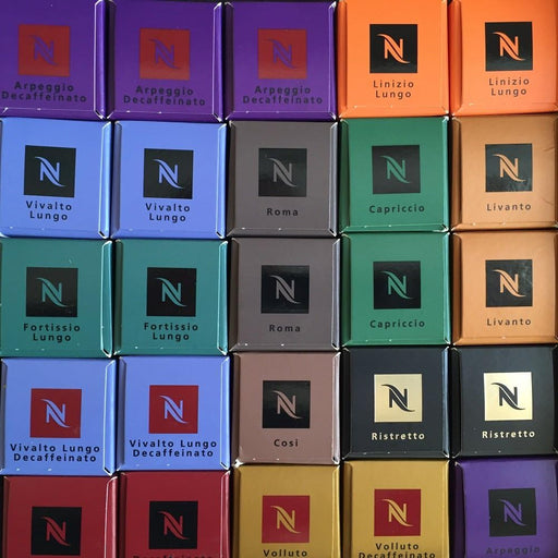 Pack de 50 Cápsulas de Café Nespresso Surtido Mixto de Descubrimiento. Selección aleatoria con 5-10 variedades para el sistema Nespresso Original. ¡La variedad total! Nespresso - pack