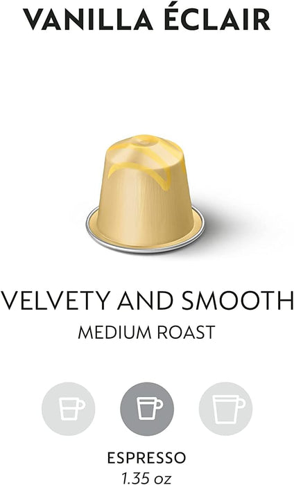 Pack de 50 cápsulas de café Nespresso Vanilio para sistema Original. Un delicioso Espresso Lungo aromatizado con vainilla, de intensidad 6 y textura sedosa. Nespresso - uso