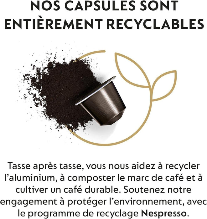 Pack de 50 cápsulas de café Nespresso Vanilio para sistema Original. Un delicioso Espresso Lungo aromatizado con vainilla, de intensidad 6 y textura sedosa. Nespresso - zoom