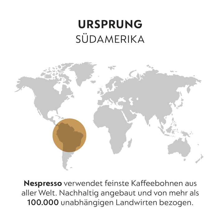 Pack de 50 Cápsulas de Café Nespresso Vienna Lungo (antes Linizio). Café para sistema Original de intensidad 6. Un Lungo suave con notas a malta y cereales. Nespresso - lateral