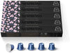 Pack de 50 cápsulas de café Nespresso Vivalto Lungo (5 packs de 10). Una mezcla compleja y equilibrada de Arábicas con notas florales y tostadas. Intensidad 6. Nespresso - frontal