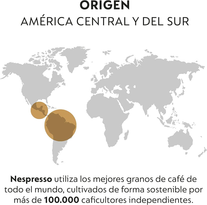 Pack de 50 cápsulas Nespresso Ispirazione Roma Intenso. Café de tueste medio e intensidad 8/13 con notas amaderadas y a tostado. Para cafeteras Nespresso Original Line. Edición Limitada. Nespresso - ingredientes