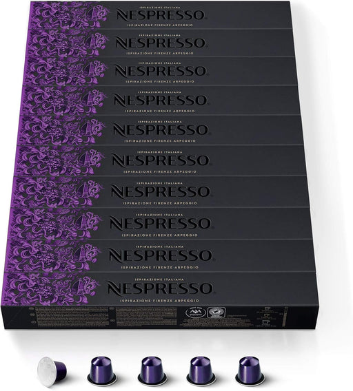 Pack Familiar 100 cápsulas Nespresso Original Arpeggio. Café Espresso intenso (9/13), cremoso y con irresistibles notas a cacao. Un clásico indispensable. Nespresso - pack