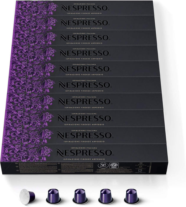 Pack Familiar 100 cápsulas Nespresso Original Arpeggio. Café Espresso intenso (9/13), cremoso y con irresistibles notas a cacao. Un clásico indispensable. Nespresso - pack