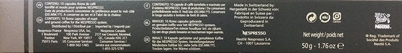 Pack Surtido de 50 Cápsulas Nespresso Original con 5 variedades de café Espresso. Incluye Arpeggio, Roma, Livanto, Capriccio y Volluto para cafeteras Nespresso Original. Nespresso - detalle