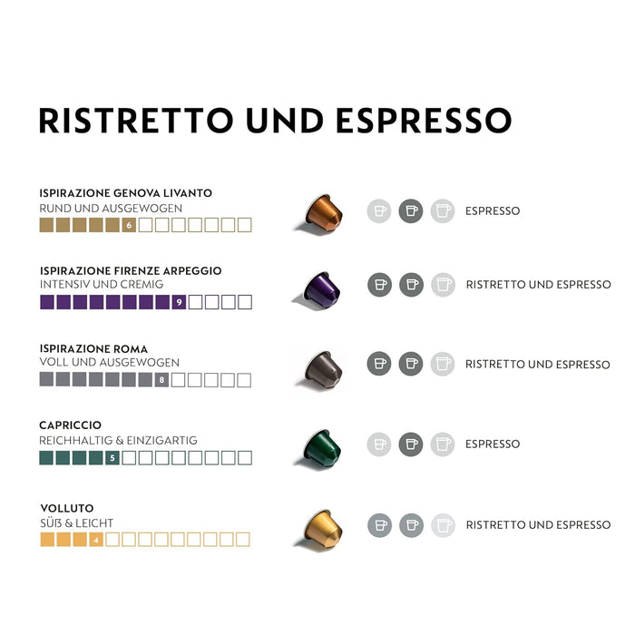 Pack Surtido de 50 Cápsulas Nespresso Original con 5 variedades de café Espresso. Incluye Arpeggio, Roma, Livanto, Capriccio y Volluto para cafeteras Nespresso Original. Nespresso - extra