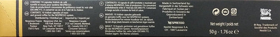 Pack Surtido de 50 Cápsulas Nespresso Original con 5 variedades de café Espresso. Incluye Arpeggio, Roma, Livanto, Capriccio y Volluto para cafeteras Nespresso Original. Nespresso - ingredientes