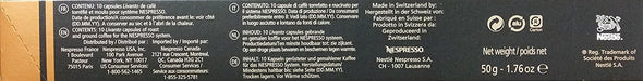 Pack Surtido de 50 Cápsulas Nespresso Original con 5 variedades de café Espresso. Incluye Arpeggio, Roma, Livanto, Capriccio y Volluto para cafeteras Nespresso Original. Nespresso - lateral