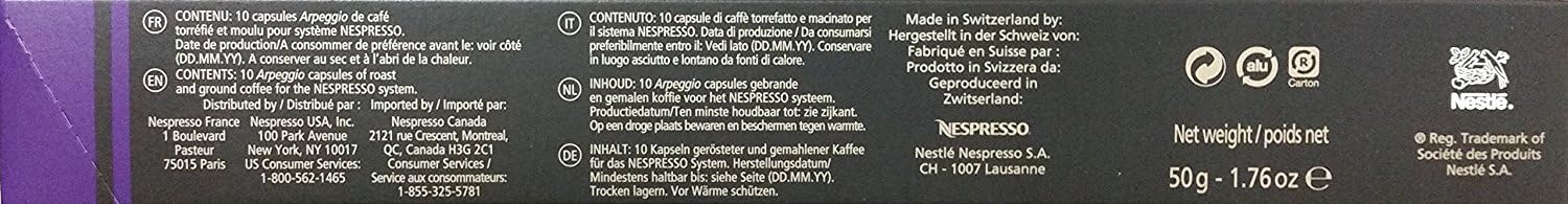 Pack Surtido de 50 Cápsulas Nespresso Original con 5 variedades de café Espresso. Incluye Arpeggio, Roma, Livanto, Capriccio y Volluto para cafeteras Nespresso Original. Nespresso - uso