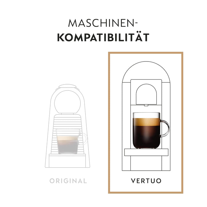 Selección Descafeinado Nespresso Vertuo, pack de 50 cápsulas. Disfruta de 3 variedades de café sin cafeína: Melozio, Altissio y Fortado Decaffeinato. Nespresso - presentacion