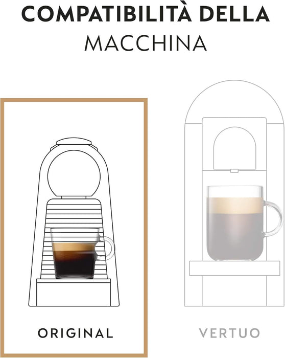 Selección Equilibrada Nespresso: Pack de 100 cápsulas Original con 5 variedades. Incluye Arpeggio, Ristretto, Livanto, Volluto y Capriccio. Intensidades de 4 a 10. Para todos los gustos. Nespresso - detalle