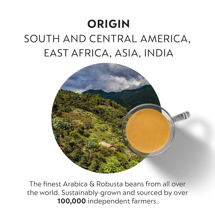 Surtido de 100 Cápsulas de Café Nespresso Original. Un pack mixto con 10 variedades de espresso y lungo para descubrir tu favorito. Compatible con cafeteras Nespresso Original. Nespresso - ingredientes