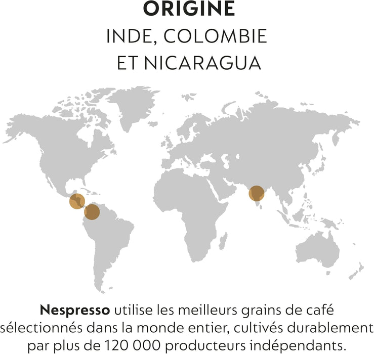 Surtido Master Origins Nespresso Original, pack de 50 cápsulas. Un viaje por los sabores de Indonesia, India, Colombia, Nicaragua y Peru Organic. Nespresso - detalle