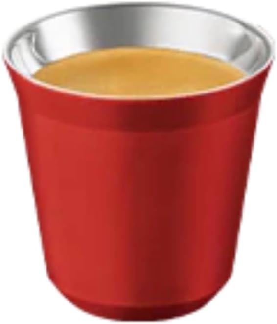 Taza de Café Nespresso PIXIE Lungo Shanghai (160 ml). Un vaso de acero inoxidable de doble pared con el color de la cápsula World Explorations Shanghai Lungo. Nespresso - frontal