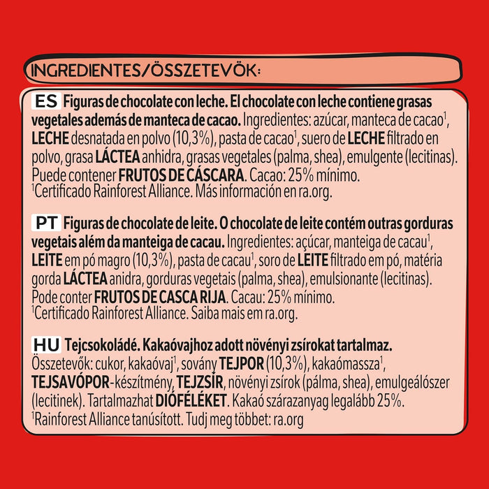 Nestlé Extrafino Calendario de Adviento con 24 figuritas de chocolate con leche (85g). La cuenta atrás más divertida para niños con cacao de cultivo sostenible. Nestlé - uso