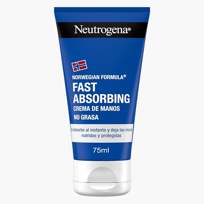 Crema de Manos de Rápida Absorción Neutrogena (75 ml). La crema reparadora no grasa con Fórmula Noruega, glicerina y vitamina E, ideal para el uso diario. Neutrogena - frontal