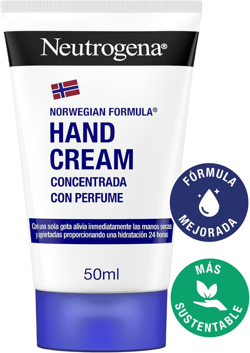 Neutrogena Duplo Crema de Manos Concentrada con Perfume (2x50ml). El tratamiento de reparación intensiva para manos secas y agrietadas, ahora en un pack ahorro de dos unidades. Neutrogena - lateral