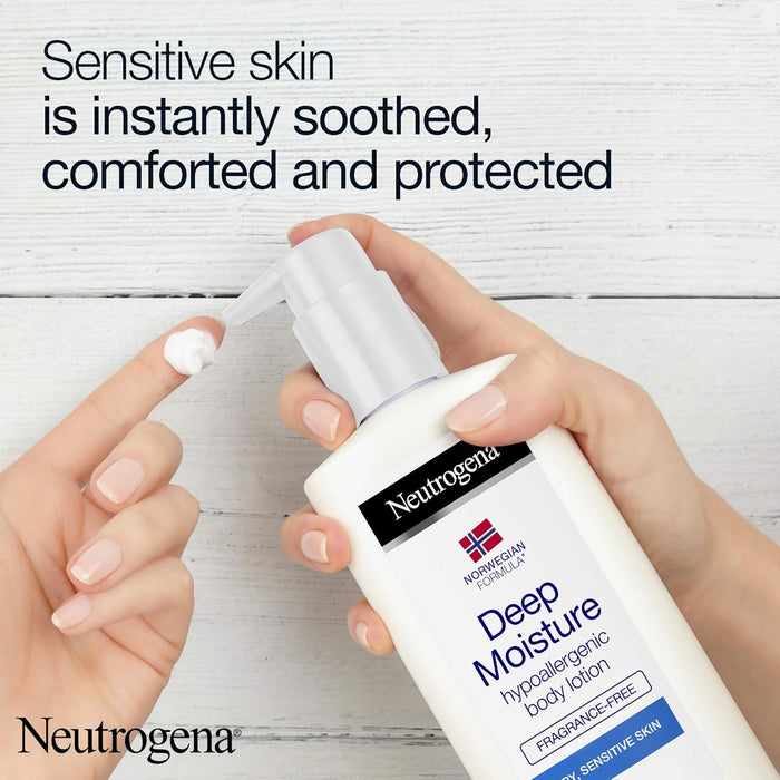 Neutrogena Fórmula Noruega Loción Corporal Hidratación Profunda para Piel Seca y Sensible, Sin Perfume, 400ml. El cuidado diario de alta tolerancia que hidrata y calma las pieles más reactivas. Neutrogena - pack