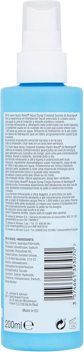 Neutrogena Hydro Boost Aqua Spray Corporal Express, 200ml. Hidratación facial avanzada ahora para tu cuerpo, con ácido hialurónico para una piel elástica y radiante al instante. Neutrogena - extra