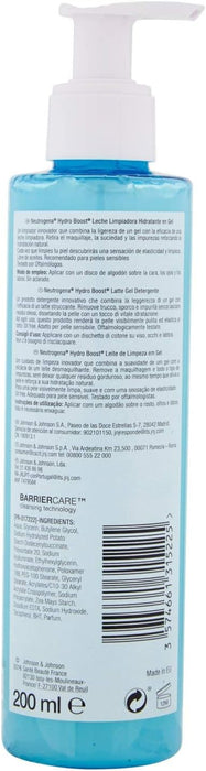 Neutrogena Hydro Boost Leche Limpiadora en Gel, 200ml. Un limpiador facial 2 en 1 que elimina el maquillaje y las impurezas a la vez que hidrata la piel gracias al ácido hialurónico. Neutrogena - extra