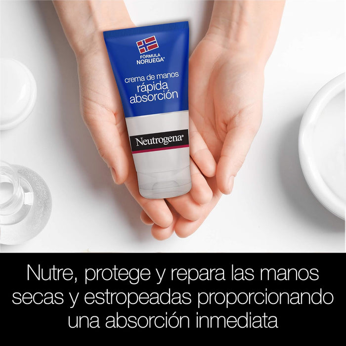 Pack Ahorro de 2 Cremas de Manos de Rápida Absorción Neutrogena (2x75ml). La crema reparadora no grasa ideal para el uso diario, ahora en un práctico pack doble. Neutrogena - zoom