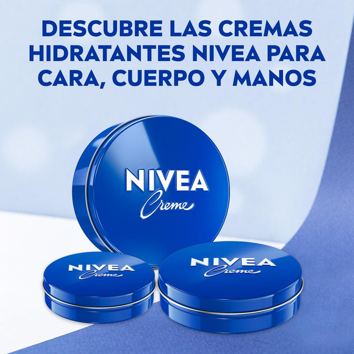 NIVEA Creme, Pack de 4 Latas de 150ml. La crema hidratante universal para toda la familia, con su icónica fragancia y fórmula que nutre y protege todo tipo de piel. Nivea - extra