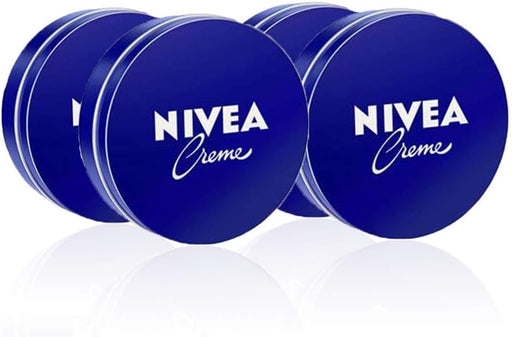 NIVEA Creme, Pack de 4 Latas de 150ml. La crema hidratante universal para toda la familia, con su icónica fragancia y fórmula que nutre y protege todo tipo de piel. Nivea - frontal
