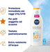 NIVEA SUN Leche Solar Niños Sensitive Protect & Play FP 50+, 200 ml. Crema para pieles sensibles y bebés +6 meses, con manzanilla orgánica y extra resistente al agua. Nivea - presentacion