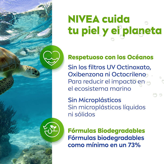 NIVEA SUN Protege & Hidrata Spray Solar FP20 (300ml): Protección media UVA/UVB con 24h de hidratación, de rápida absorción y fórmula sostenible para tu piel. Nivea - ingredientes