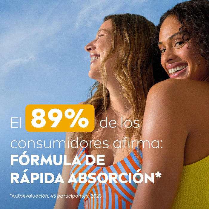 NIVEA SUN Protege & Hidrata Spray Solar FP50+ (270ml): Protección UVA/UVB muy alta para todo tipo de piel, con 48h de hidratación y fórmula sostenible. Nivea - presentacion