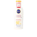 NIVEA SUN Sensitive Leche Solar Antialergias FP50+ (200ml): Muy alta protección UVA/UVB para pieles sensibles, con aloe vera que previene irritaciones y rojeces. Nivea - extra