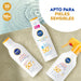 NIVEA SUN Sensitive Leche Solar Antialergias FP50+ (200ml): Muy alta protección UVA/UVB para pieles sensibles, con aloe vera que previene irritaciones y rojeces. Nivea - presentacion