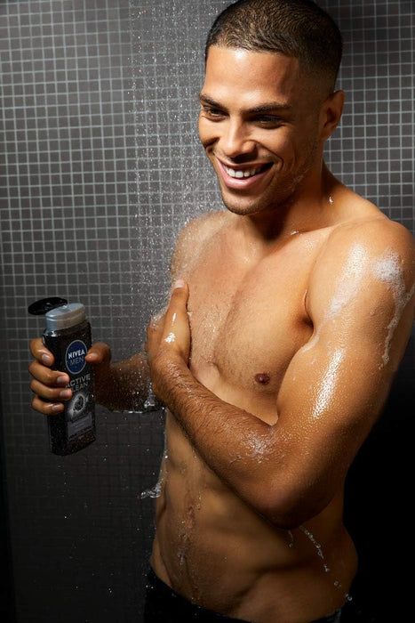 Pack Ahorro de 6 Geles de Ducha NIVEA MEN Active Clean (6x250ml). Un gel 3 en 1 para cuerpo, cara y cabello con carbón activo que limpia la piel en profundidad. Nivea - ingredientes