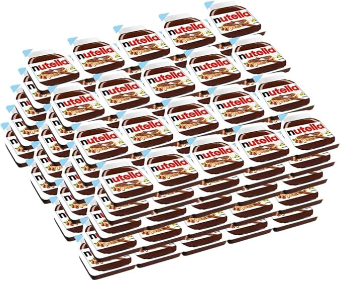 Caja de 100 Monodosis de Nutella para untar (100x15g). Un pack de almacenamiento con porciones individuales, perfecto para los almuerzos del cole, viajes y hostelería. Nutella - frontal