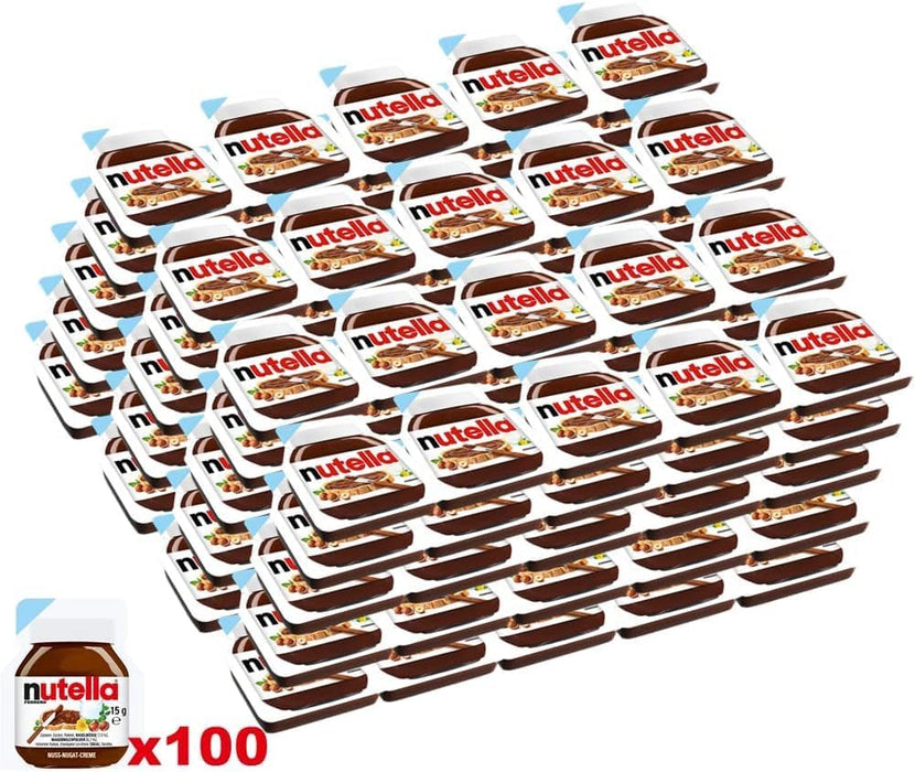 Caja de 100 Monodosis de Nutella para untar (100x15g). Un pack de almacenamiento con porciones individuales, perfecto para los almuerzos del cole, viajes y hostelería. Nutella - ingredientes