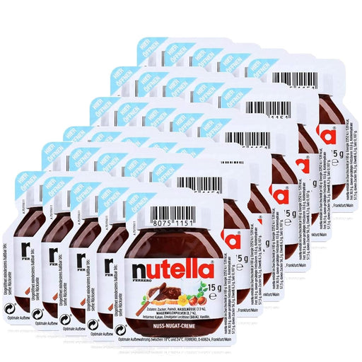 Caja de 30 Porciones Individuales de Nutella (30x15g). El formato perfecto para tener en la despensa familiar, para viajes, la oficina o pequeños eventos. Nutella - frontal