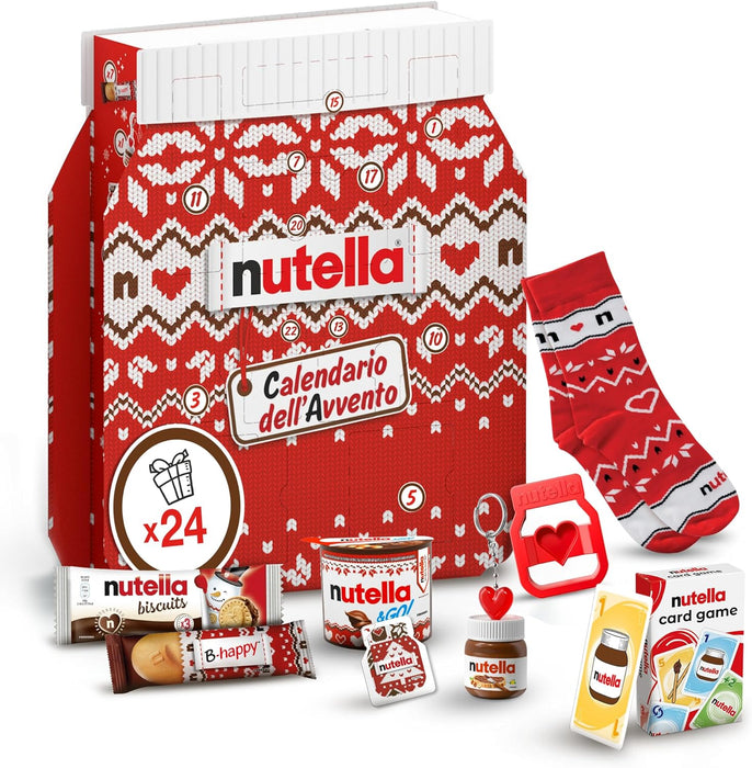 Calendario de Adviento Nutella con 24 porciones gourmet (528g). Un regalo de Navidad original con el sabor único de la famosa crema de avellanas y cacao. Nutella - lateral