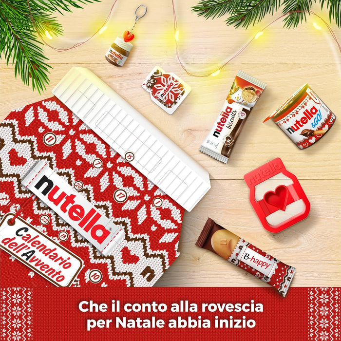 Calendario de Adviento Nutella con 24 porciones gourmet (528g). Un regalo de Navidad original con el sabor único de la famosa crema de avellanas y cacao. Nutella - presentacion