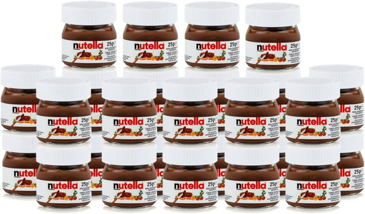 Pack Promocional de 26 Mini Tarros de Nutella (26x25g). La crema de cacao y avellanas en un formato individual de cristal, ideal para detalles, eventos o para darte un capricho. Nutella - ingredientes
